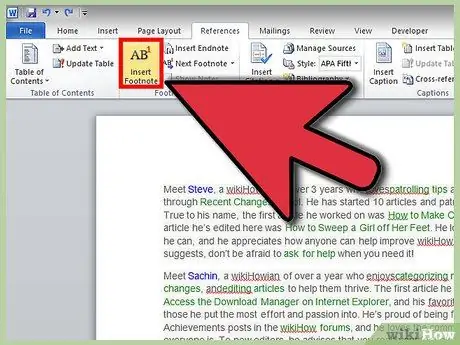 Afegiu una nota al peu al Microsoft Word Pas 3