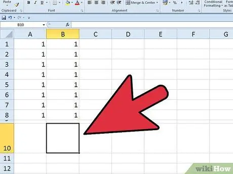 Pridėkite stulpelių „Excel“2 veiksme