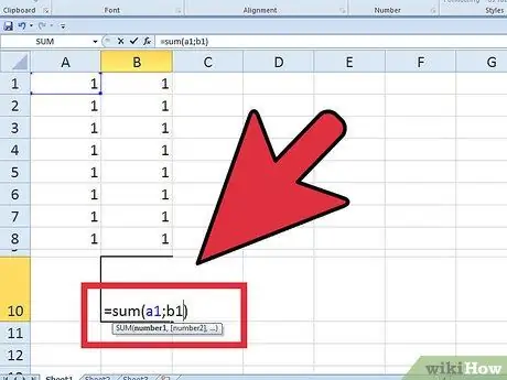 Pridėkite stulpelių „Excel“3 veiksme