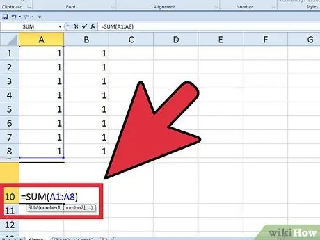 Kolommen optellen in Excel Stap 6