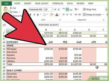 Suivez vos factures dans Microsoft Excel Étape 3