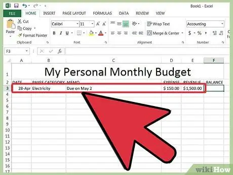 Track your Bills in Microsoft Excel Step 8