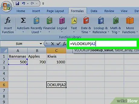 Použite Vlookup s tabuľkou Excel, krok 6