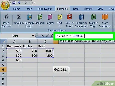 Uporabite Vlookup z Excelovo preglednico 8. korak