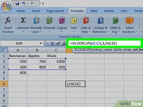 Usa Vlookup con un foglio di calcolo Excel Passaggio 9