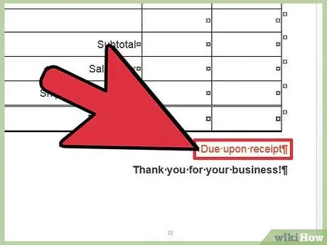 Gumawa ng mga Invoice sa Word Hakbang 11