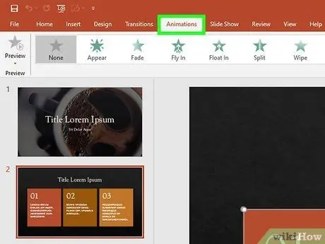 Dodajte efekte animacije u Microsoft PowerPoint Korak 3