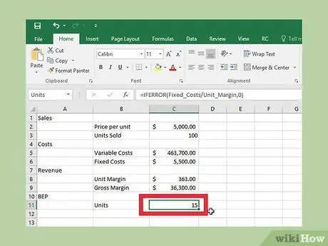 Excel Adım 27'de Bir Başa Baş Grafiği Yapın