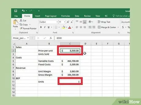 Excel Adım 28'de Bir Başa Baş Grafiği Yapın