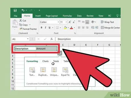 Feu un gràfic d’equilibri a Excel Pas 4