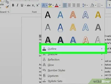 Créer un texte de contour dans Word Étape 4