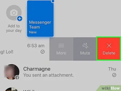 Beszélgetés törlése a Facebook Messenger alkalmazásban 4. lépés