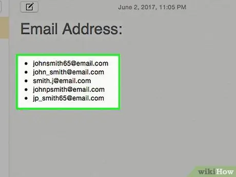 Choose an Email Address Step 1