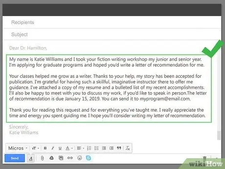 ईमेल के माध्यम से अनुशंसा पत्र के लिए अपने प्रोफेसर से पूछें चरण 15