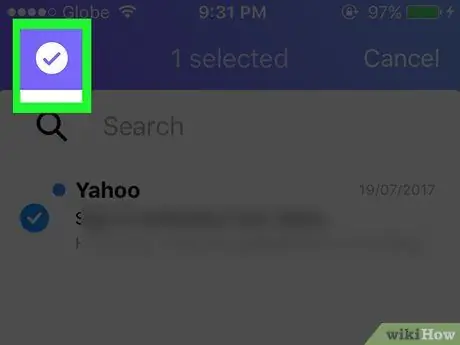 Dzēst visus ziņojumus Yahoo Mail 8. darbība