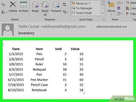 A kapott e -mailek szerkesztése az Outlook programban 6. lépés