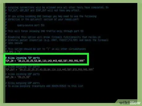 Abra as portas no firewall do servidor Linux, etapa 8