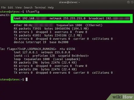 Проверьте IP-адрес в Linux Шаг 5