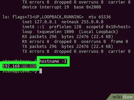 Comproveu l'adreça IP a Linux Pas 7