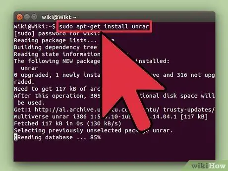 Unrar-Dateien in Linux Schritt 3