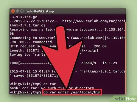 ไฟล์ Unrar ใน Linux ขั้นตอนที่ 6