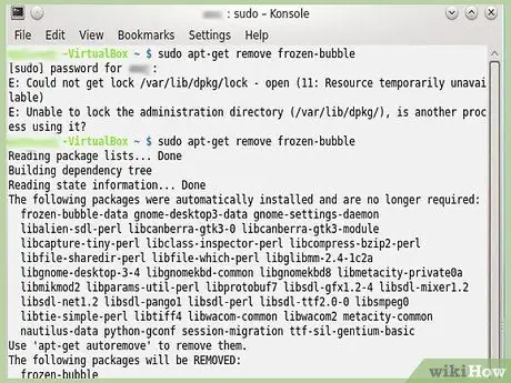 Удаление программ в Linux Mint Шаг 15