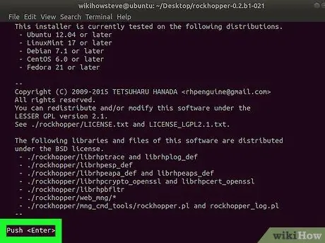 Терминал 9 -ийг ашиглан Linux дээр INSTALL.sh файлуудыг ажиллуулна уу