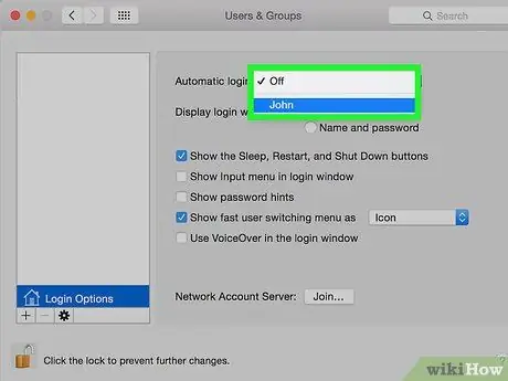 Disattiva l'accesso con password su un Mac Passaggio 15