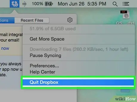 حذف Dropbox از مک مرحله 2