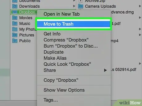 Dropbox'ı Mac Adım 4'ten Kaldırma