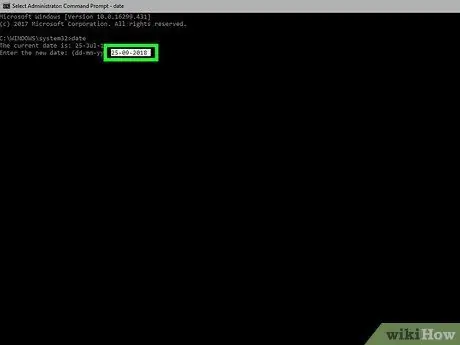 Modificați data și ora computerului utilizând linia de comandă Pasul 13