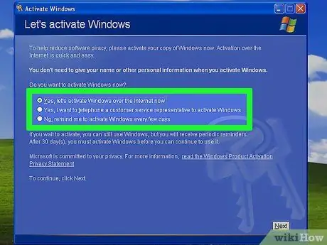 Suaktyvinkite „Windows XP“20 veiksmas