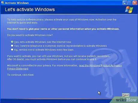 A Windows XP telepítése 23. lépés