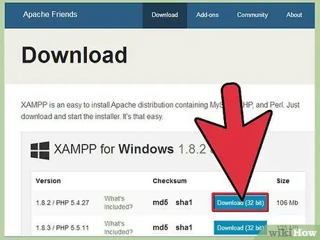 Windows üçün XAMPP qurun Adım 2