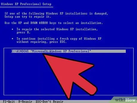 'Atlikite „Windows XP“„Remonto diegimą“7 veiksmą