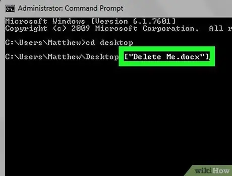 Tanggalin ang isang File Gamit ang Command Prompt Hakbang 9