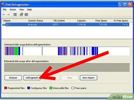 Defragmentējiet Windows XP datoru 6. darbība