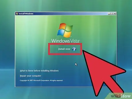 Instalējiet Windows Vista 7. darbība