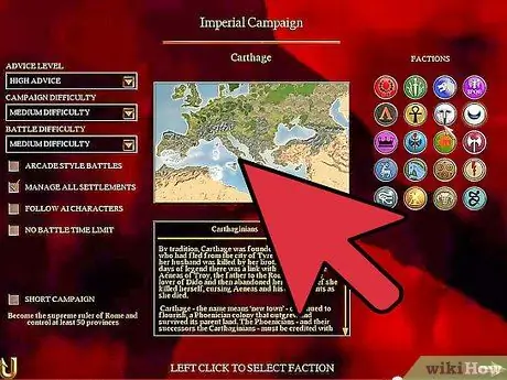 Débloquez des factions à Rome Total War Étape 1