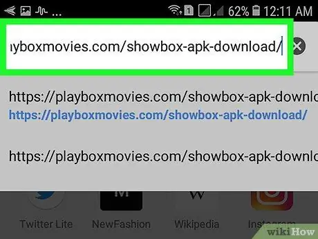 Baixe o Showbox no Android, passo 1