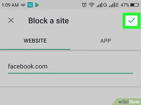 Blockera webbplatser i Chrome på Android Steg 10