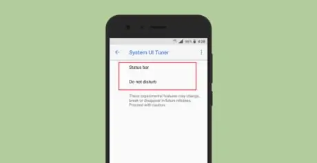 Android Oreo; ስርዓት በይነገጽ Tuner