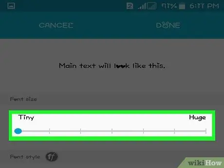 Măriți dimensiunea textului Android Pasul 5