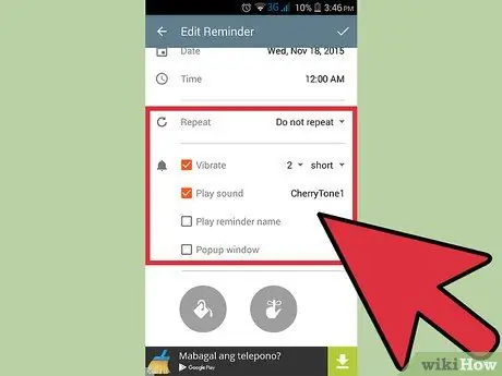 Créer des rappels sur une étape Android 13