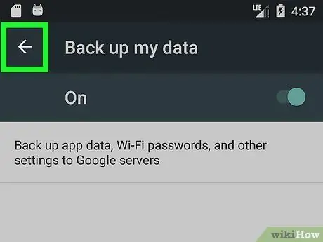 Backup dei contatti su Android Passaggio 4