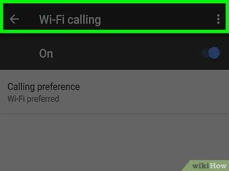 Kapcsolja be a WiFi hívást a Galaxy 6. lépésében