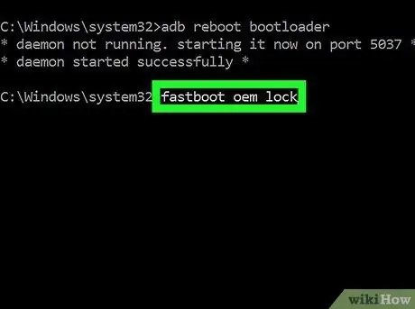 Uzamknite bootloader v systéme Android, krok 18