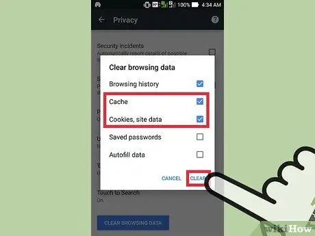 Borre la caché de su navegador en un Android Paso 14