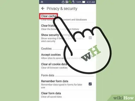 Wis de cache van uw browser op een Android Stap 4