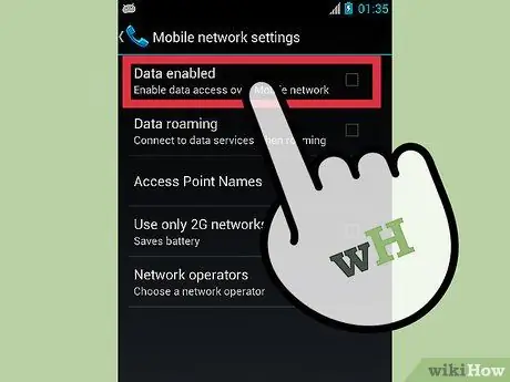 Įjunkite duomenis „Android“3 veiksme